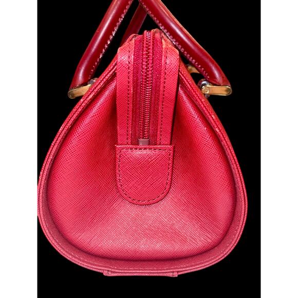 Burberry Leather Red Nova Check Pattern Tubular Bag w/COA - Picture 5 of 8